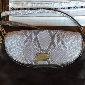 Michael Kors Brown suede crossbody. Never used.